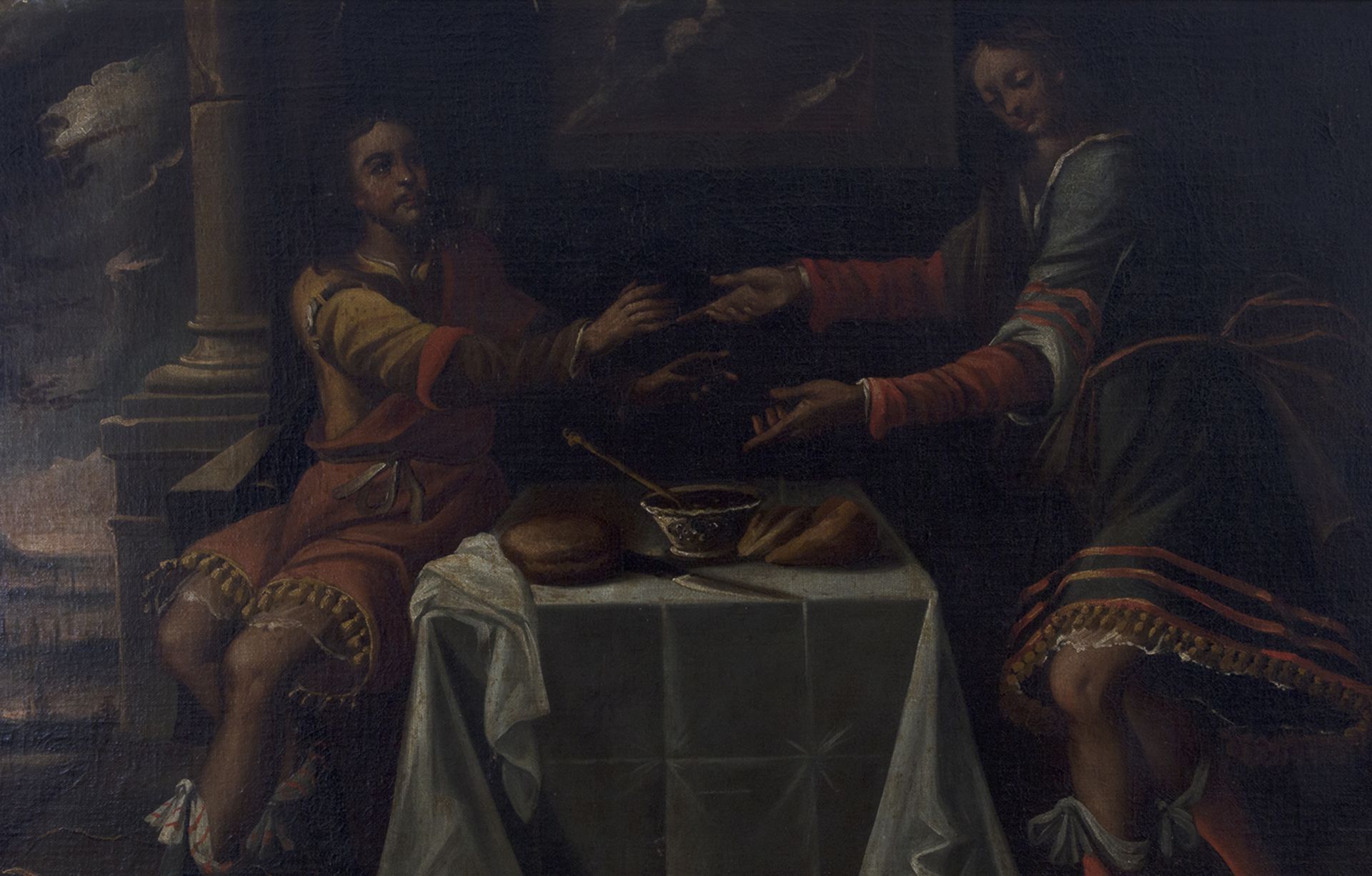 Escuela italiana del siglo XVII. David y Jonatán. - Image 2 of 6