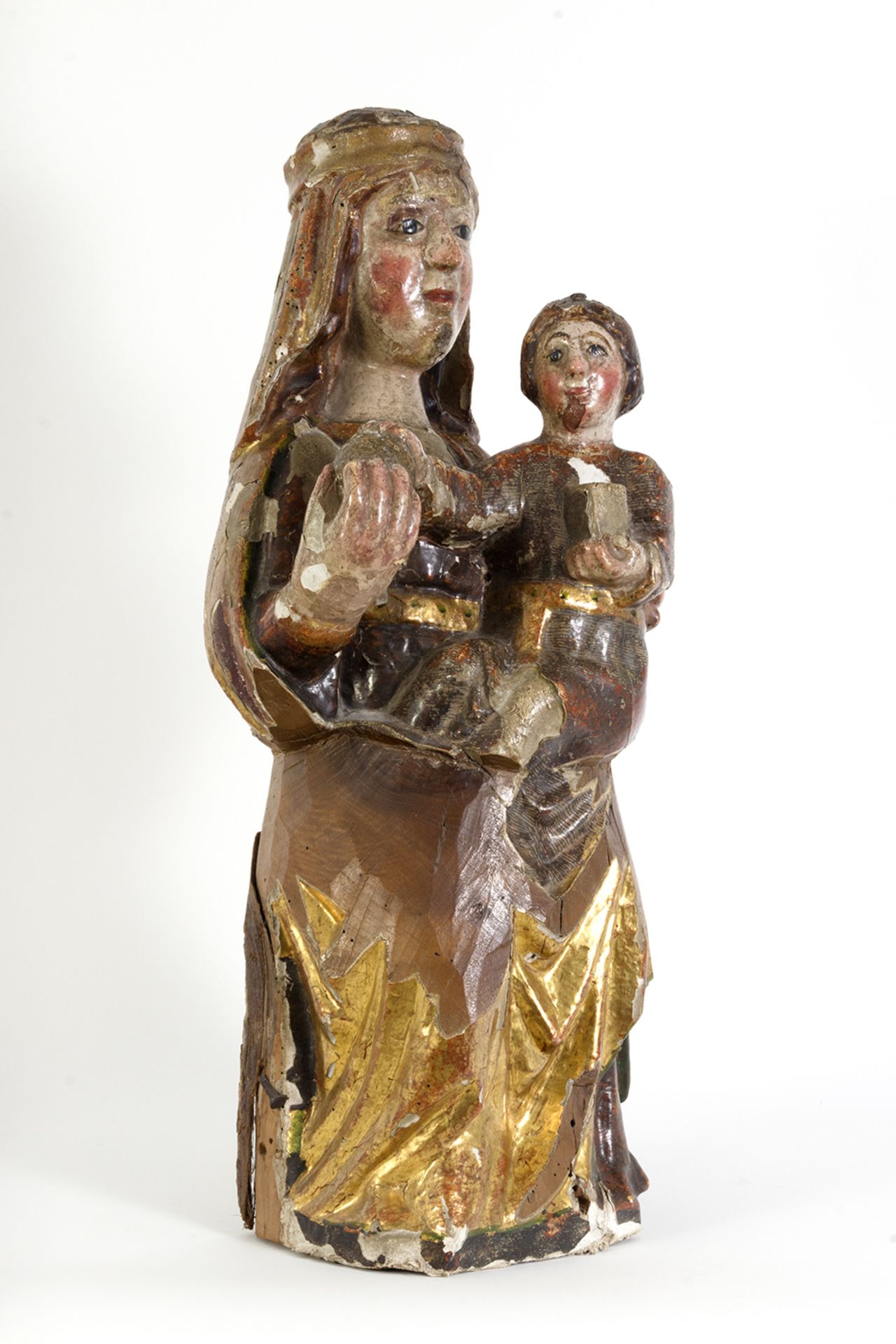 Escuela catalana del siglo XIV. Virgen con Niño. - Image 3 of 5