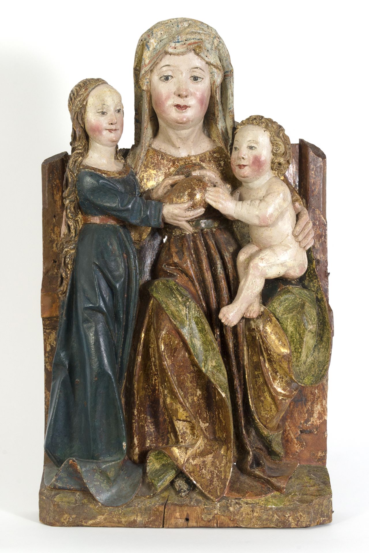 Escuela del Sur de Alemania del siglo XV. Santa Ana, la Virgen y el Niño.