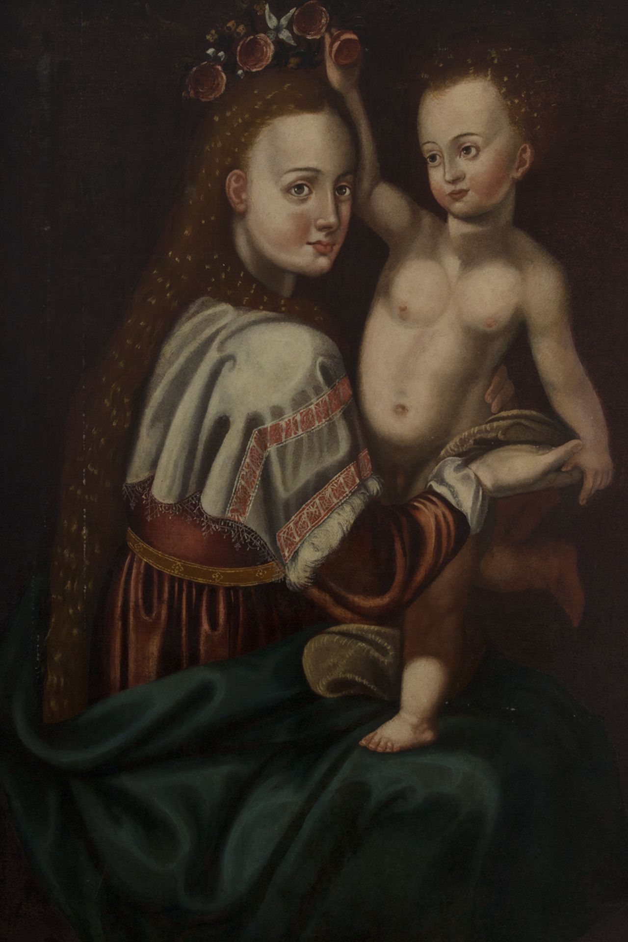 Escuela colonial, México, siglo XVIII. Virgen con Niño. - Image 2 of 6