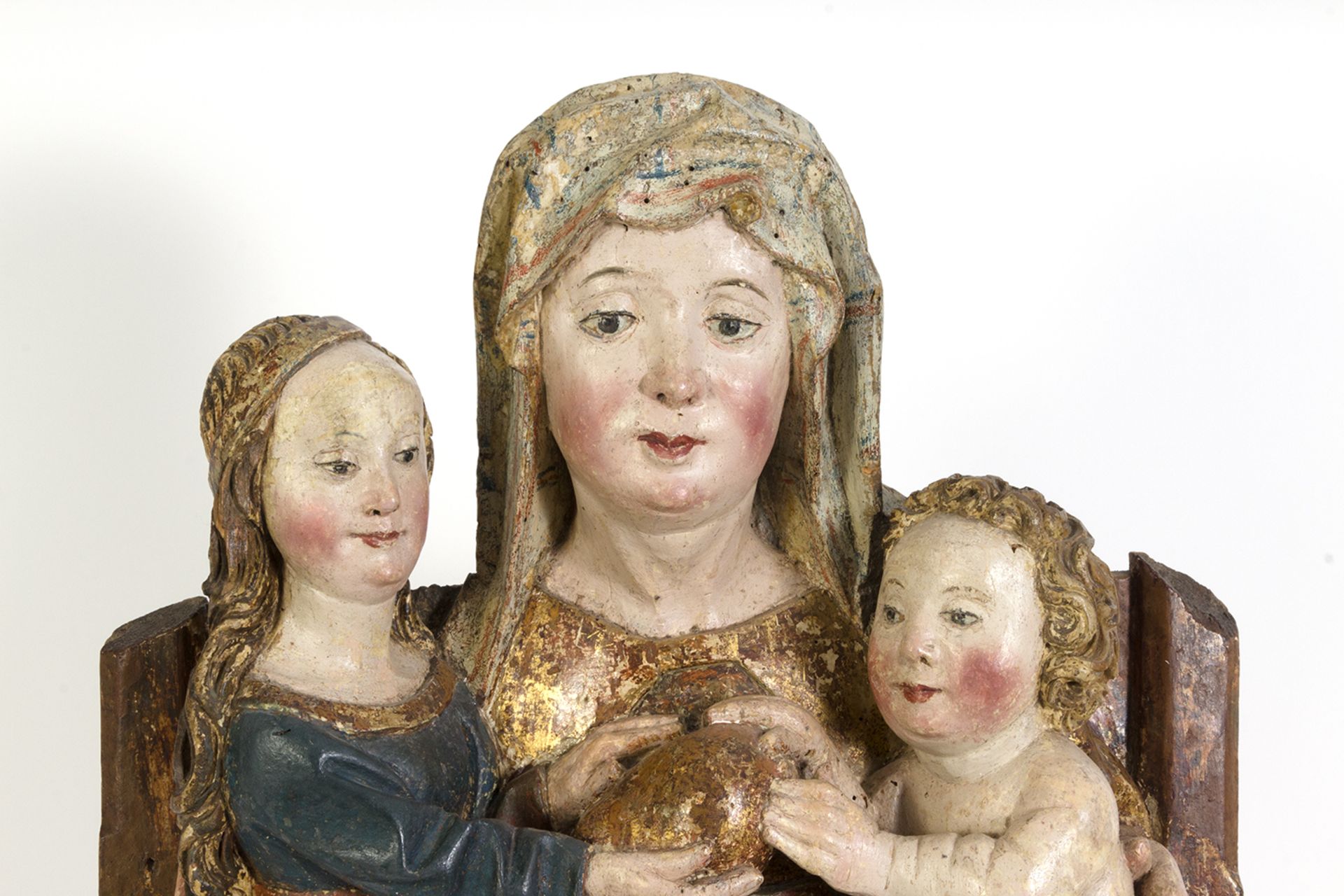 Escuela del Sur de Alemania del siglo XV. Santa Ana, la Virgen y el Niño. - Bild 2 aus 6