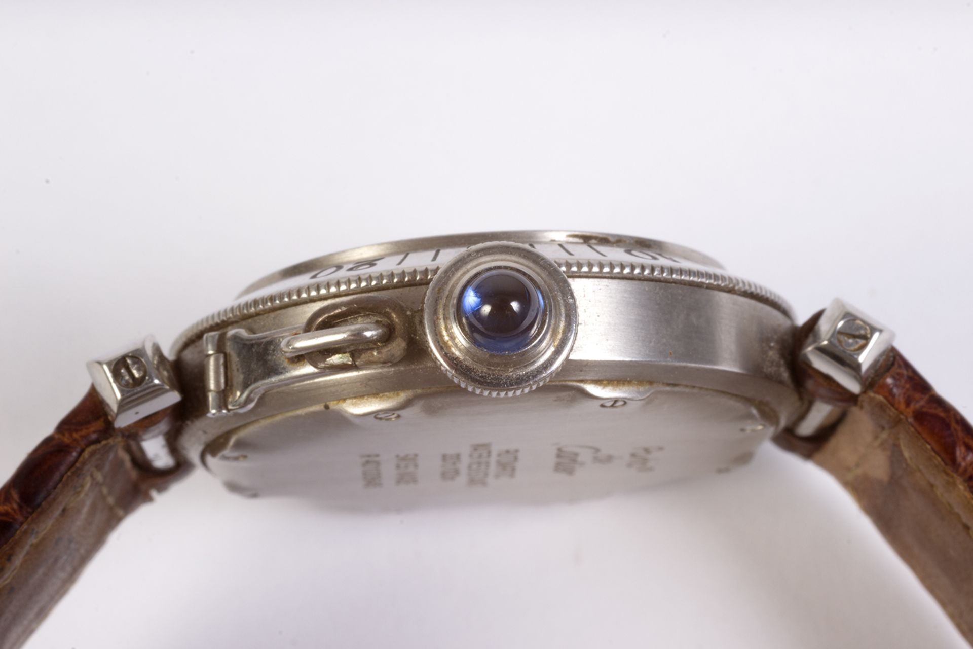 Reloj de pulsera Cartier en acero y correa de piel. - Image 6 of 6