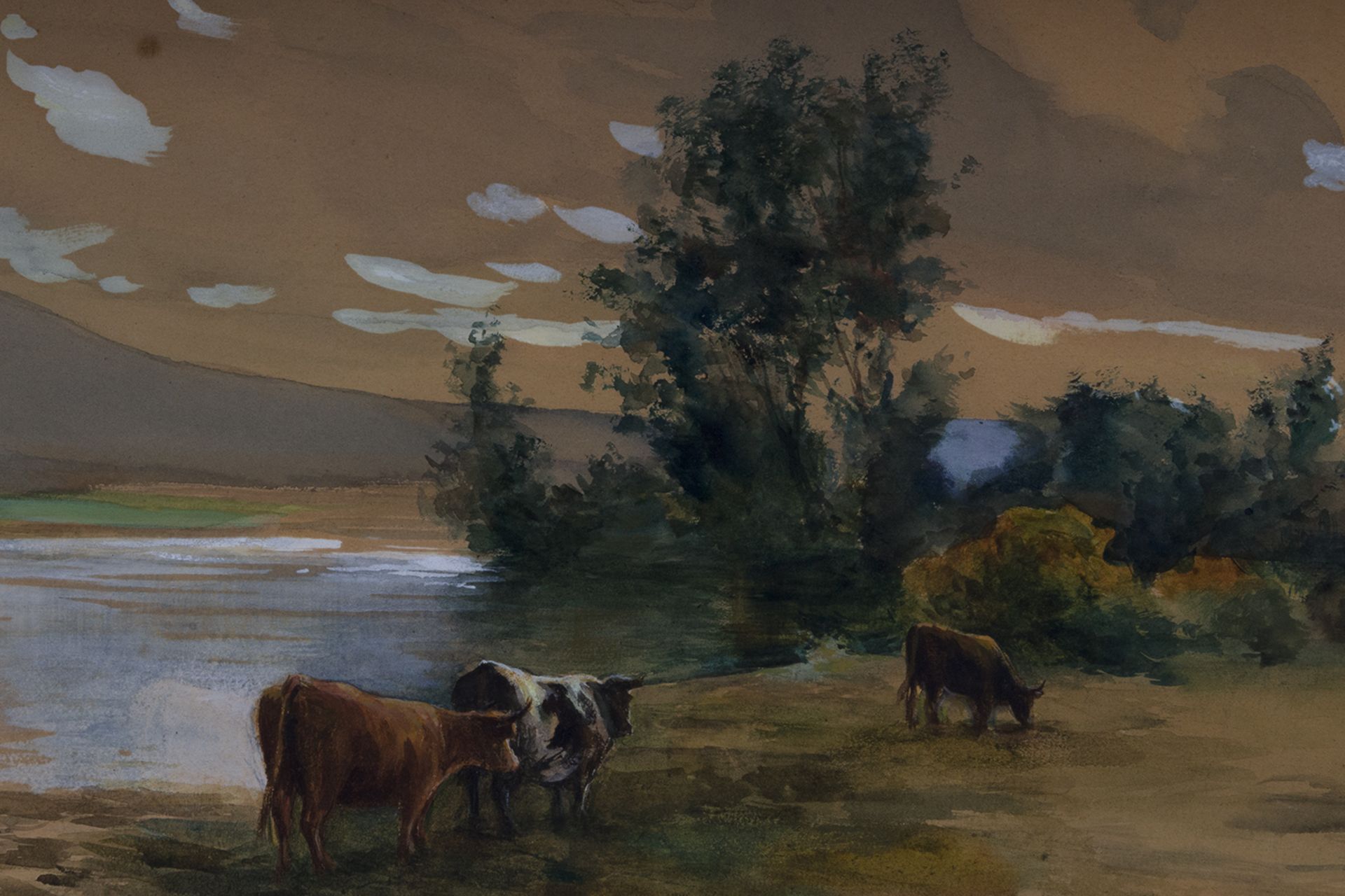 Josep Maria Marqués (Tortosa, 1862-Barcelona, 1938) Paisaje con vacas. - Image 3 of 6
