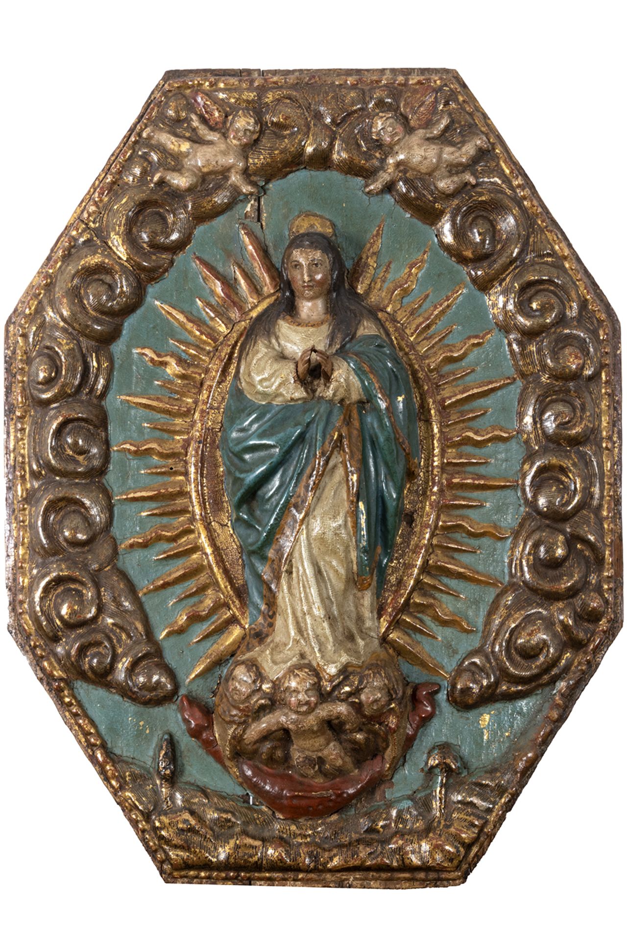 Colonial school, Mexico, 18th century. Guadalupe's Virgin.