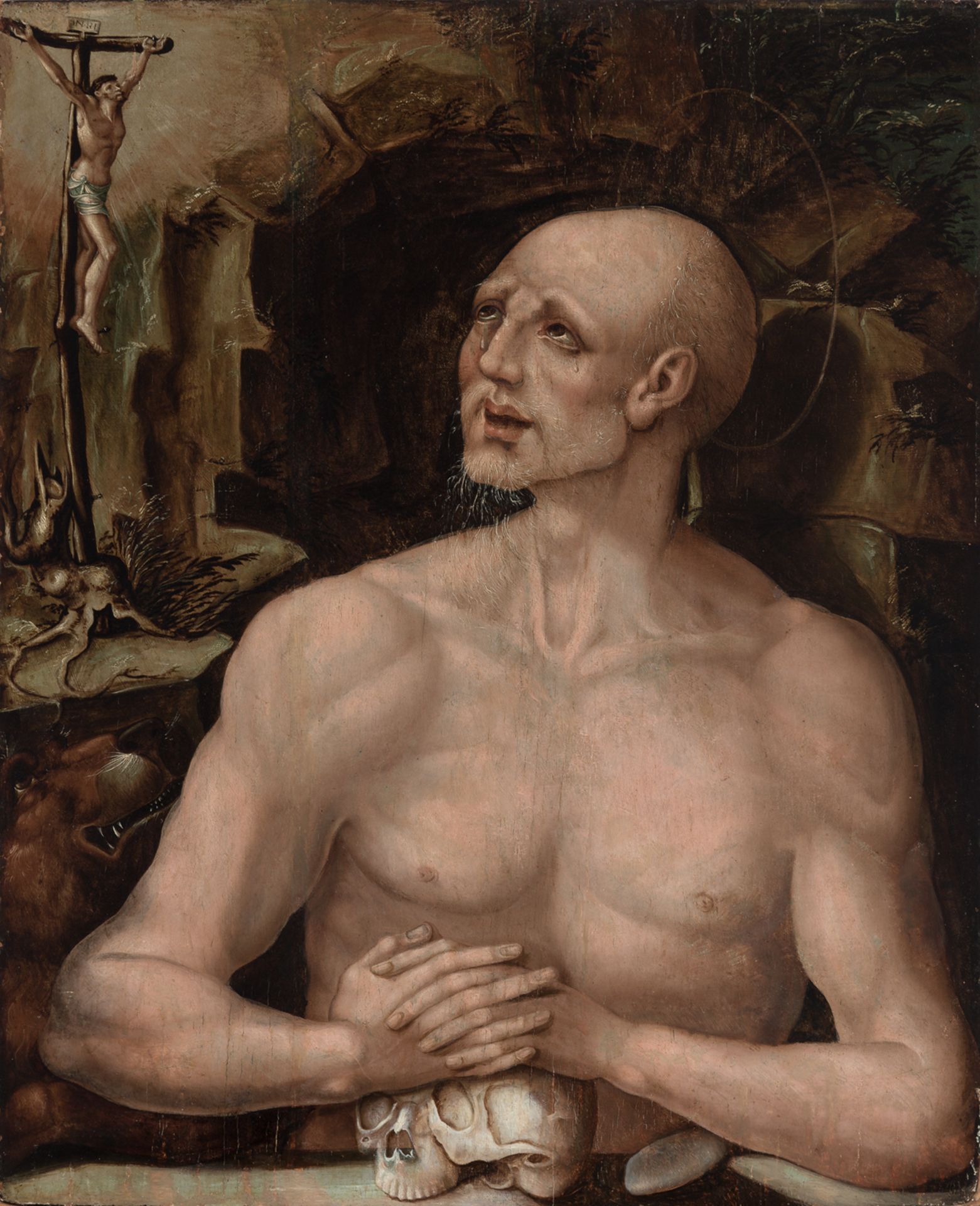 Spanish-Flemish school of the 16th century. Follower of Luis de Morales. Penitent Saint Jerome.