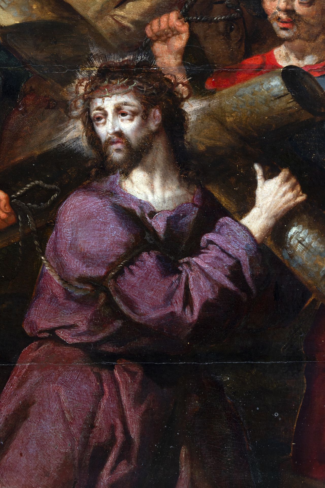 Flemish school from the 16th century. Christ on the way to Calvary. - Image 3 of 13
