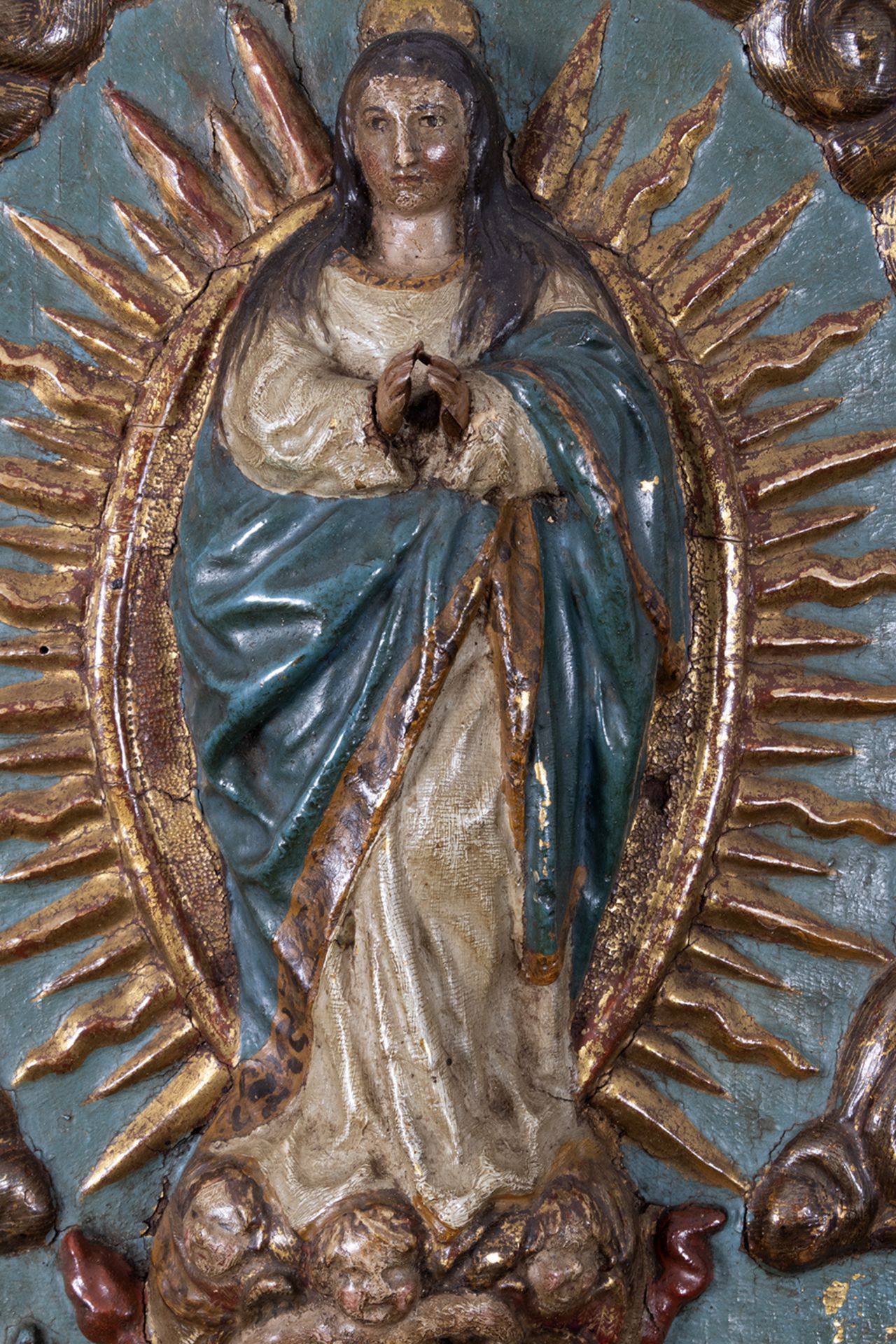Colonial school, Mexico, 18th century. Guadalupe's Virgin. - Bild 2 aus 4
