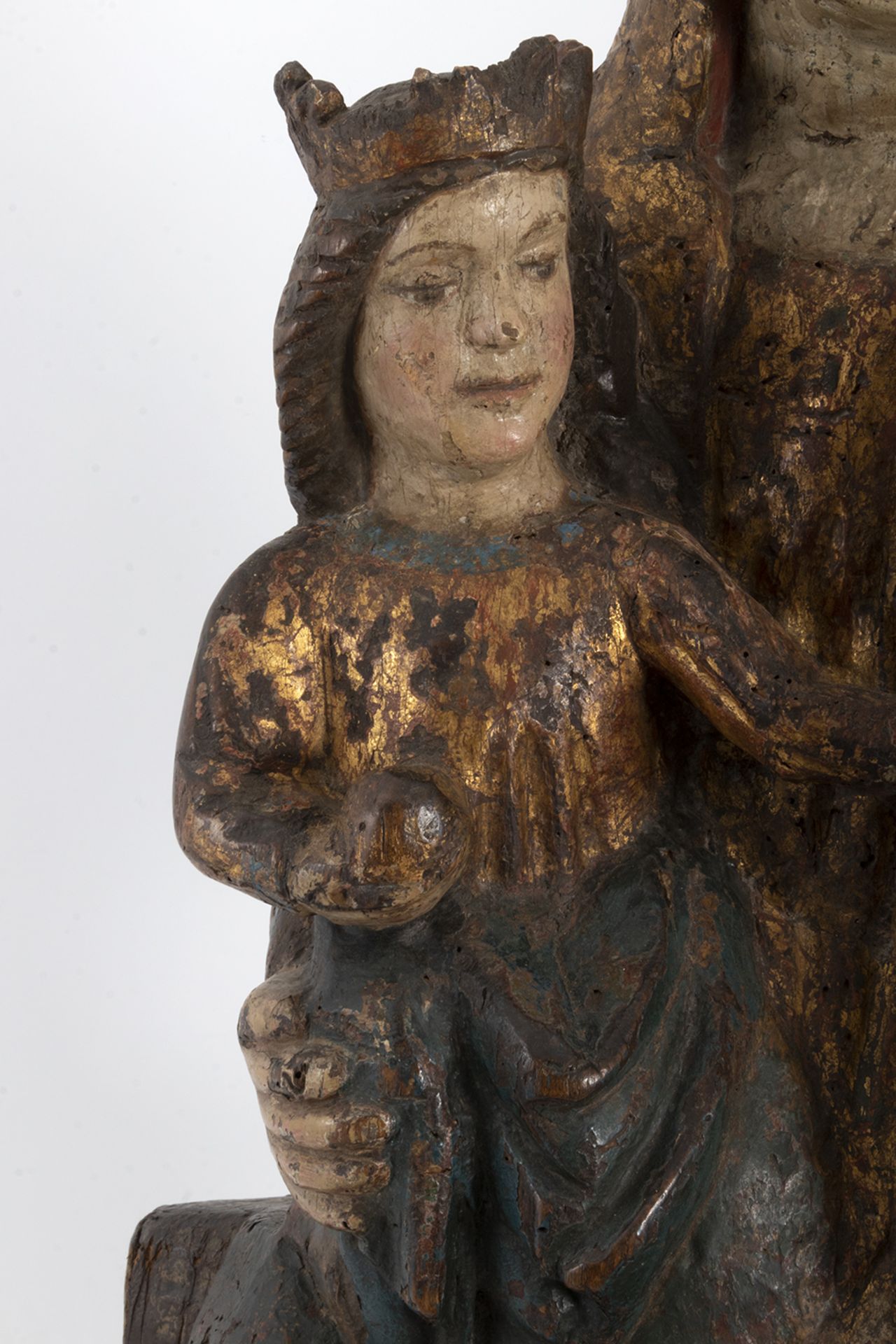 Castilian school of the fourteenth century. Santa Ana, the Virgin and the Child. - Bild 4 aus 8