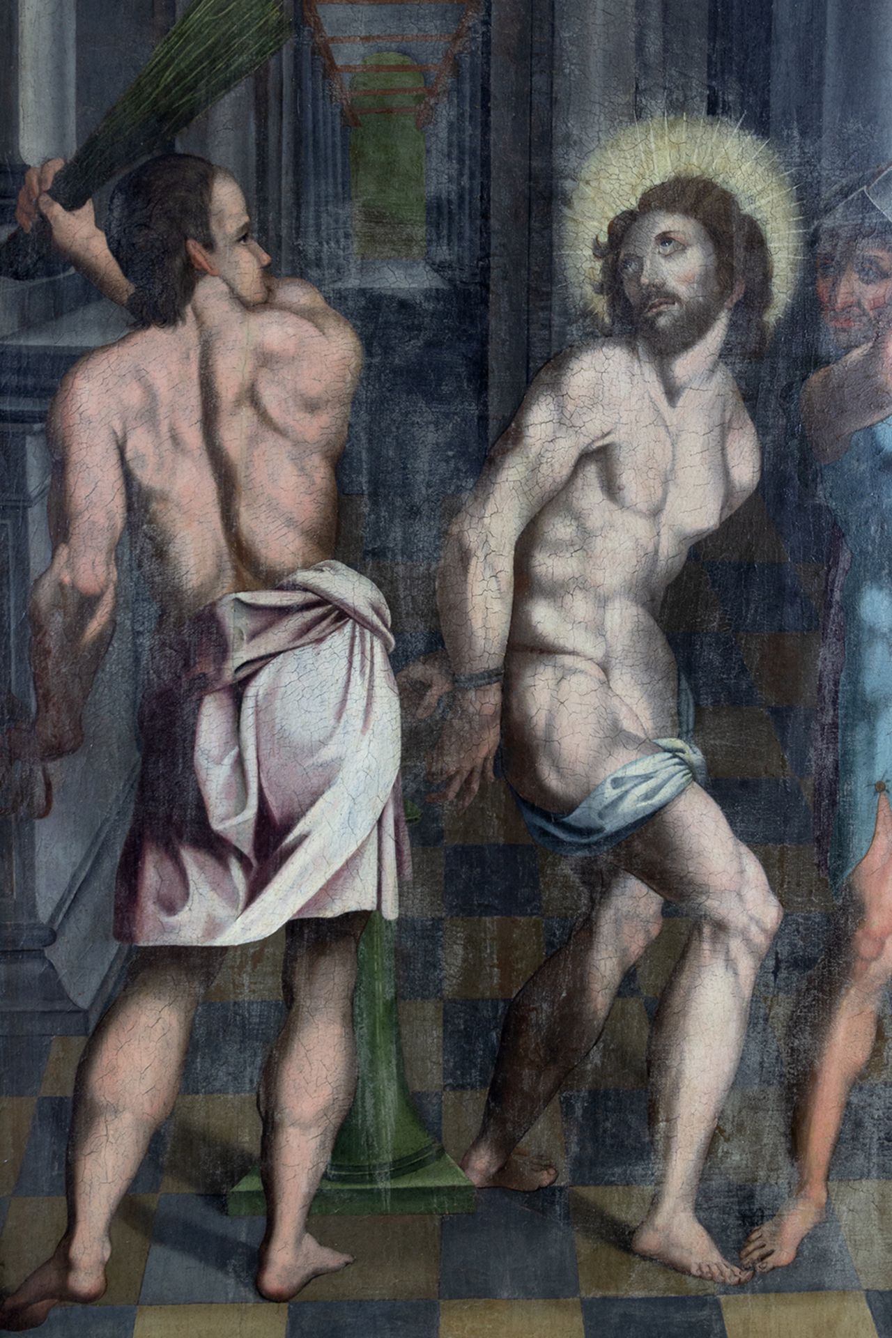 Spanish-Flemish school of the 16th century. Follower of Pedro de Campaña. The Flagellation of Christ - Bild 2 aus 7