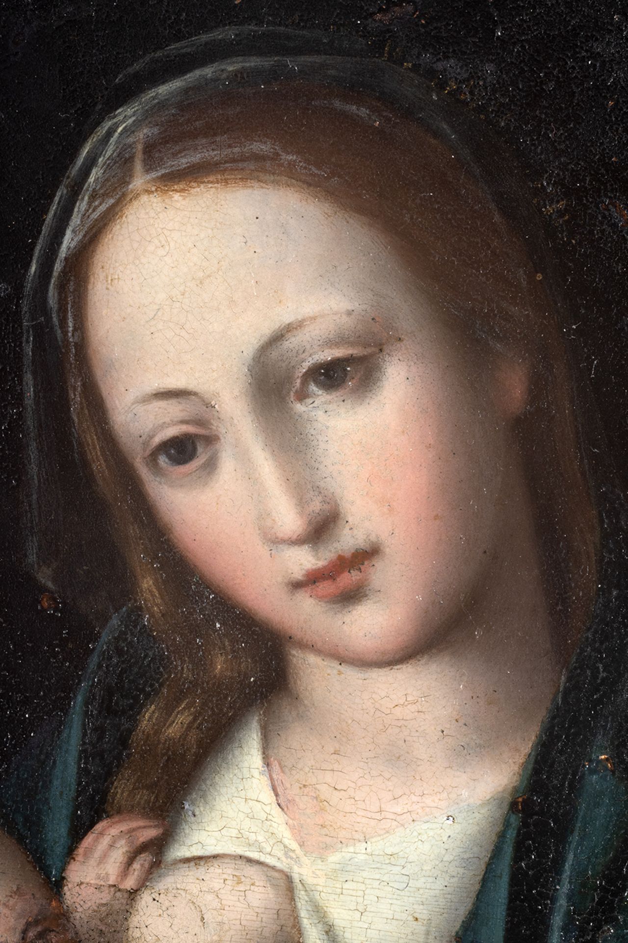 Italian school,17th century. Virgin of the Milk. - Image 3 of 5