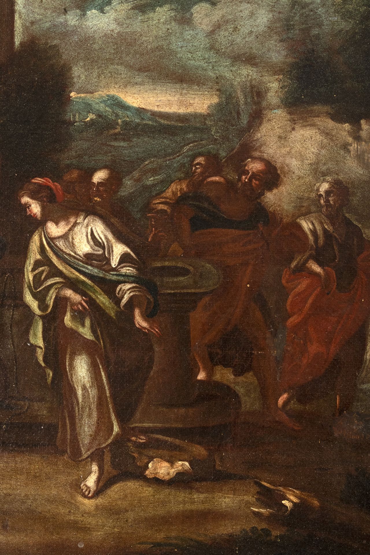 Italian school, 17th century. Jesus and the Samaritan woman. - Image 4 of 5