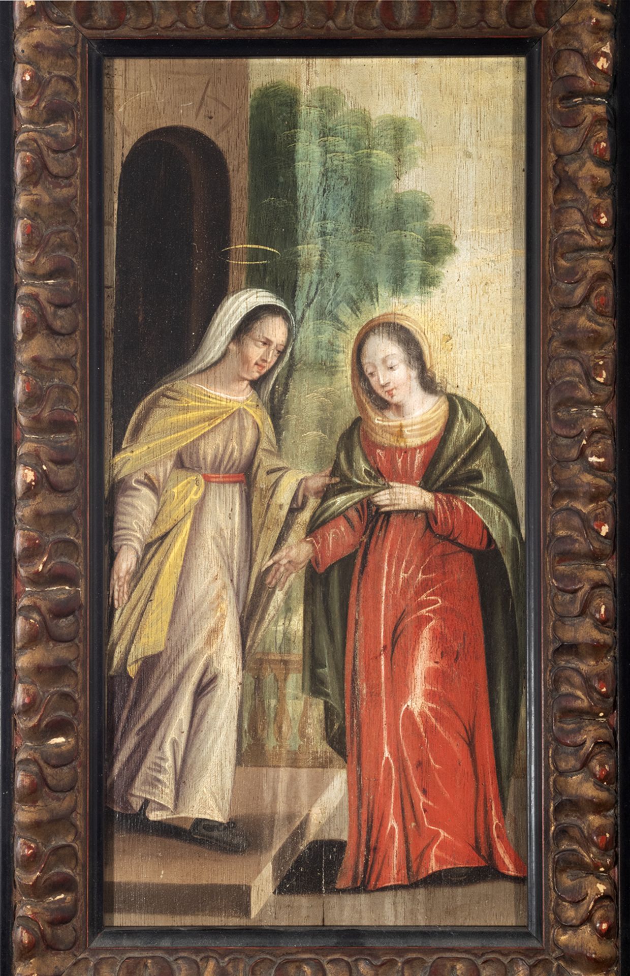 Flemish school, 17th century. The Baptism of Christ and The Visitation. - Image 2 of 9