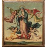 Hispano-Flemish school, 16th century. Ascension of the Virgin.