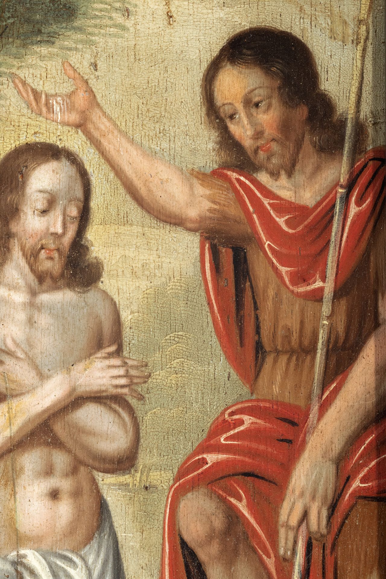 Flemish school, 17th century. The Baptism of Christ and The Visitation. - Image 7 of 9