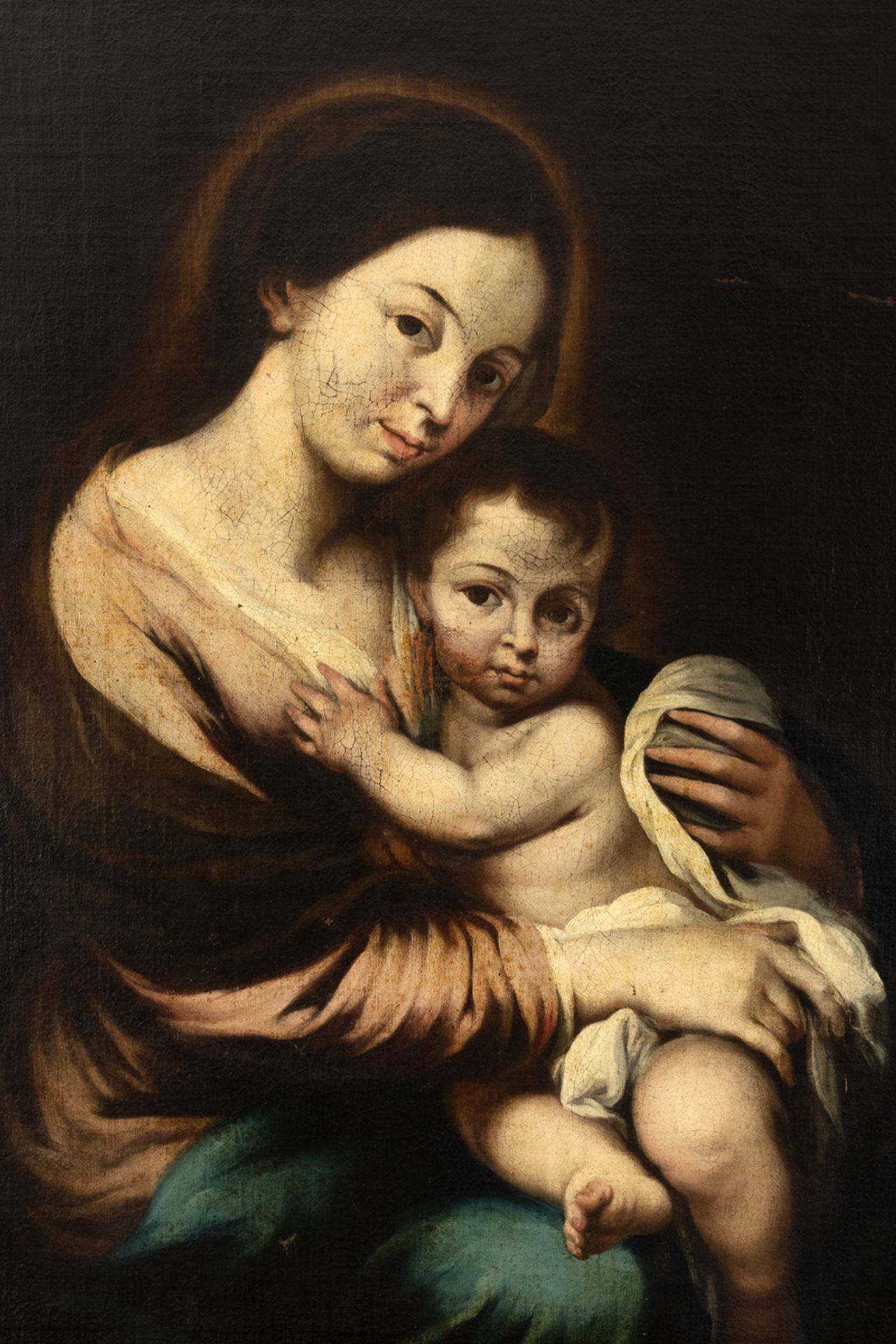 Spanish school, late 17th century. Follower of Murillo. Virgin with Child. - Image 2 of 5