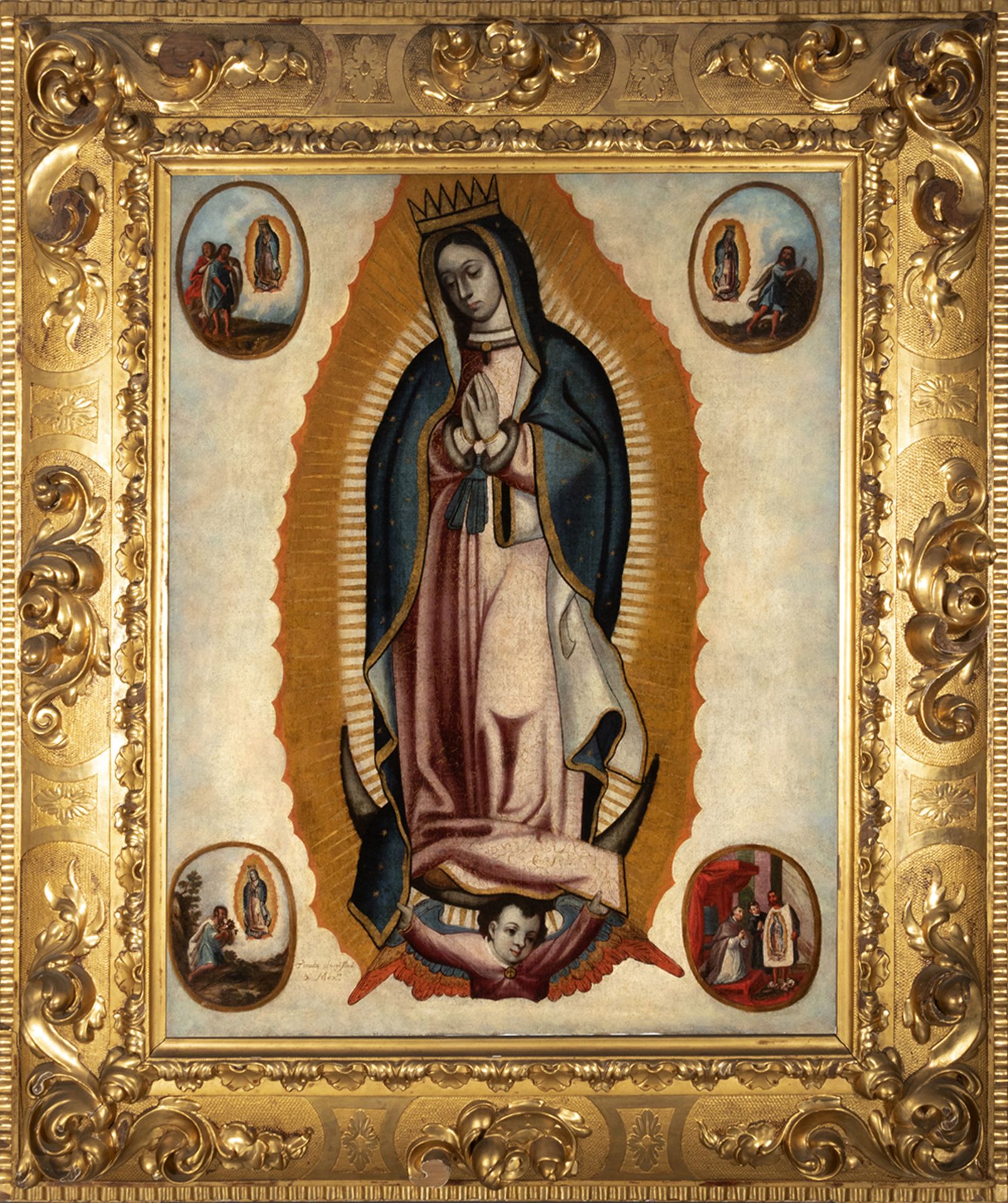 Spanish Colonial school, Mexico, 17th century. Guadalupe's Virgin.