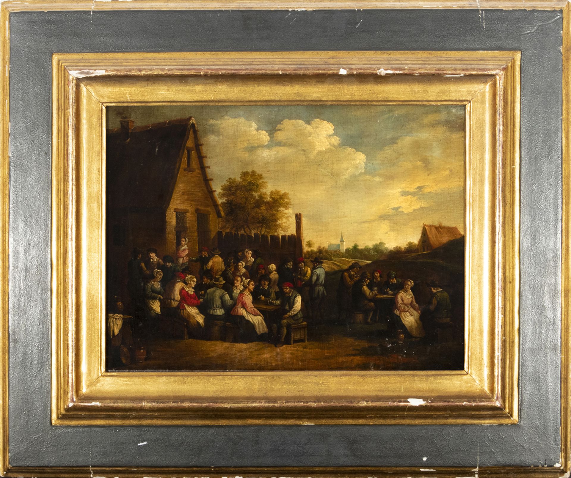 Dutch school, 17th century. Follower of David Teniers. The Village Feast.