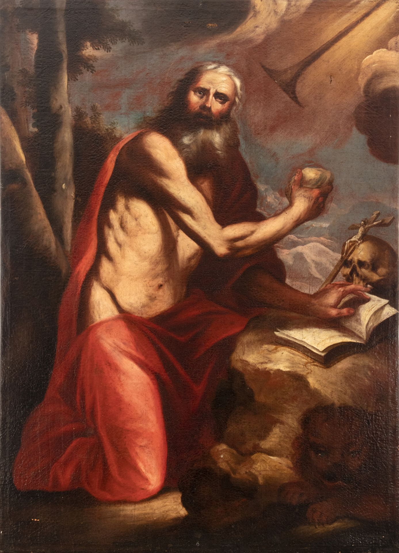 Italian school, 17th century. Penitent Saint Jerome.