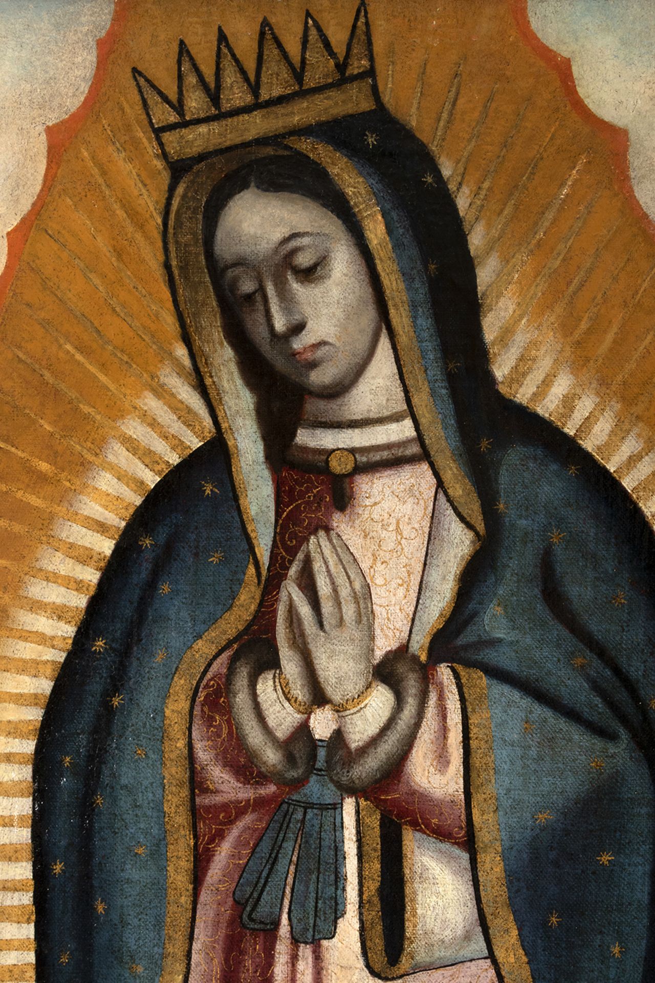 Spanish Colonial school, Mexico, 17th century. Guadalupe's Virgin. - Image 3 of 9