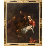 Andalusian school, 17th century. Follower of Bartolomé Esteban Murillo. Adoration of the shepherds.