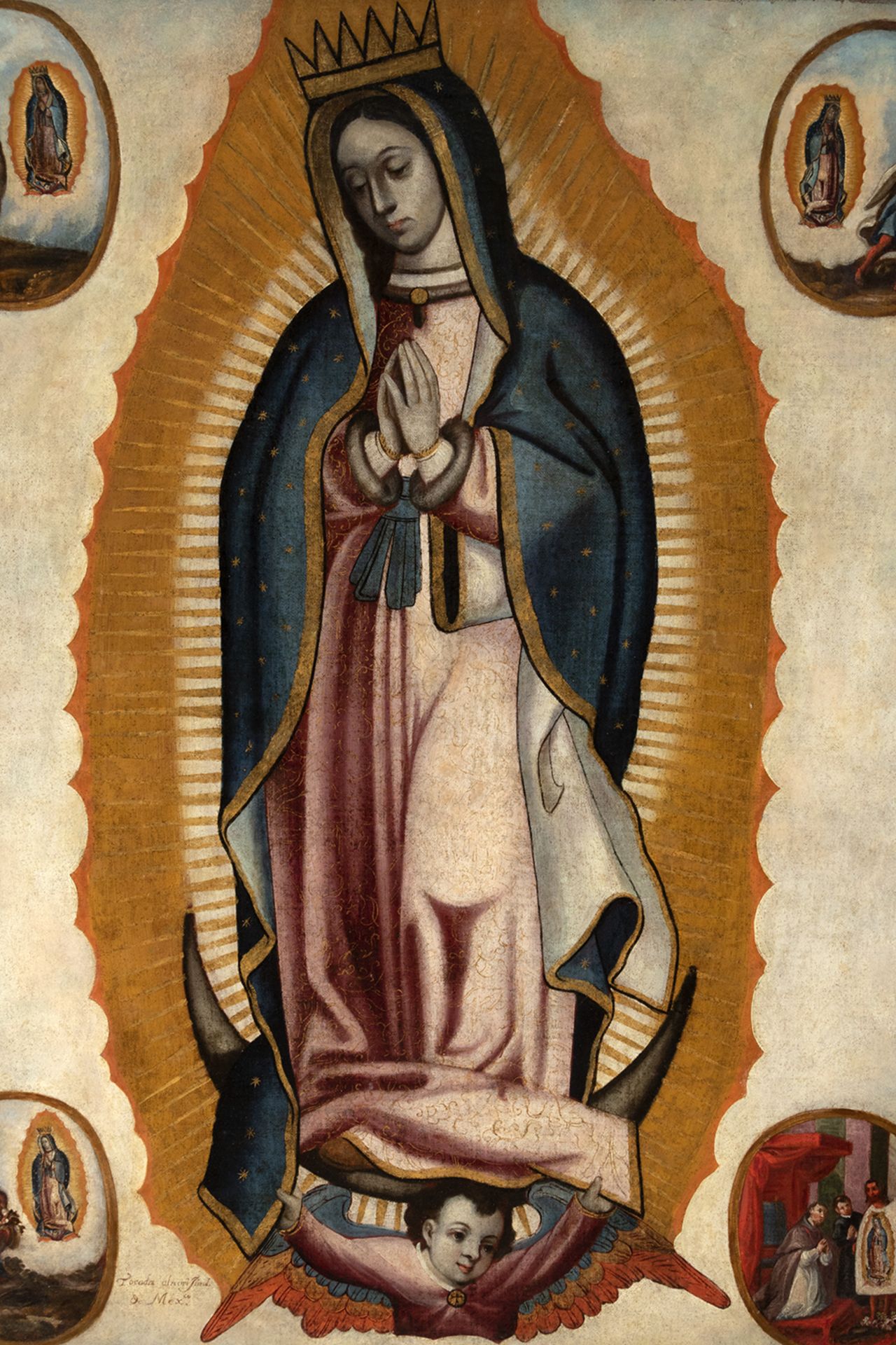 Spanish Colonial school, Mexico, 17th century. Guadalupe's Virgin. - Image 2 of 9