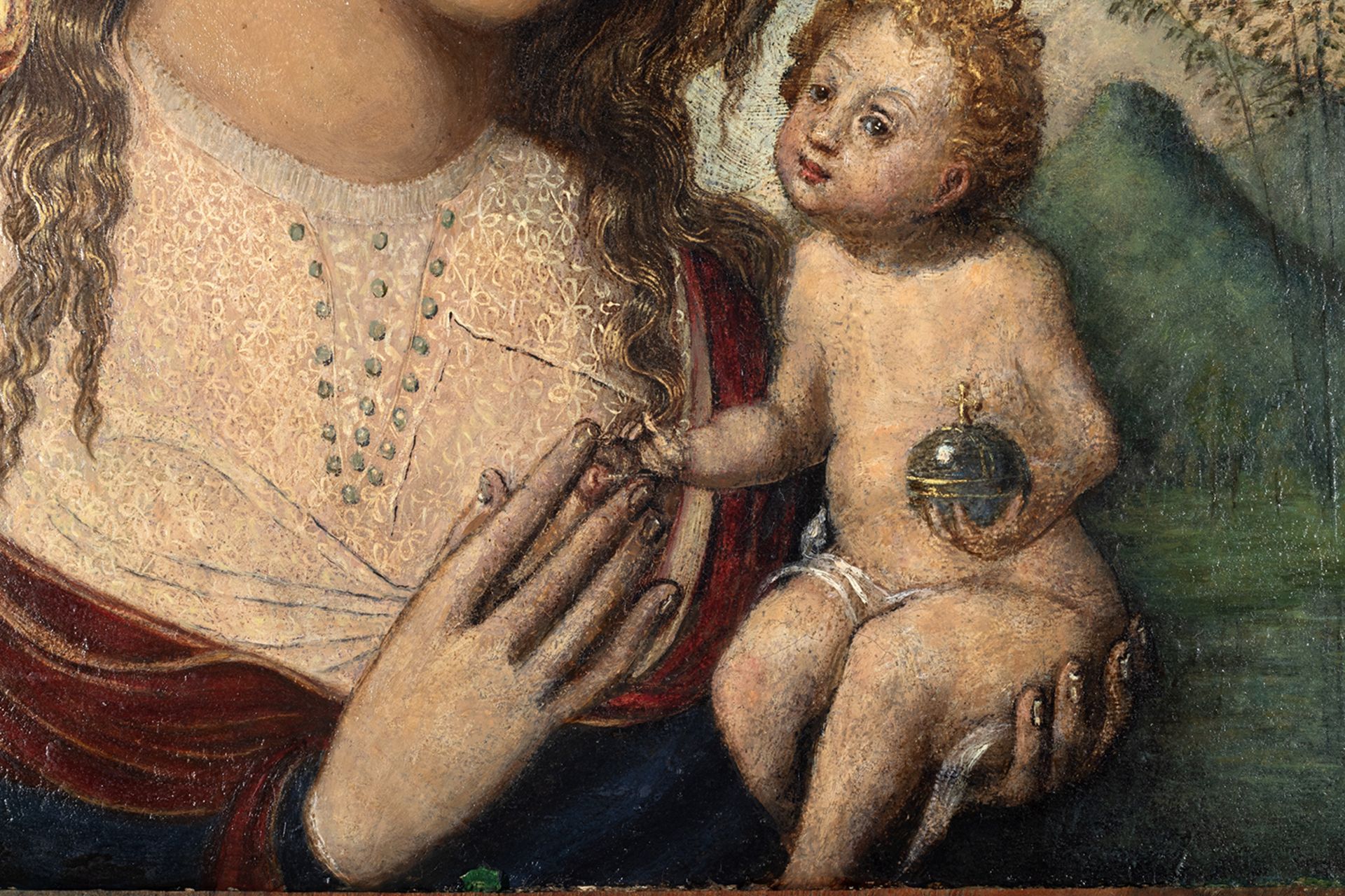 Flemish school, 16th century. Virgin with Child. - Image 3 of 5
