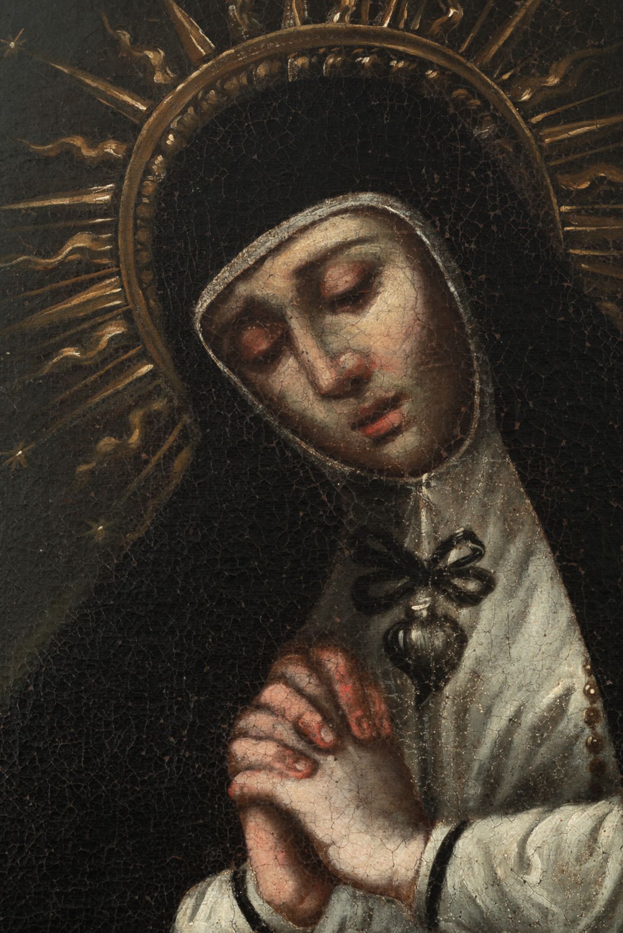 Spanish colonial school, Mexico, 17th century. True Portrait of Our Lady of Solitude from Victoria C - Bild 4 aus 5