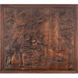 Italian school of the 18th century. The rape of Europe. Carved wood relief. 123.5 x 139 cm.