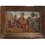 The Spanish Forger (France, late 19th-early 20th century) Medieval scenes. Pair of oil paintings on