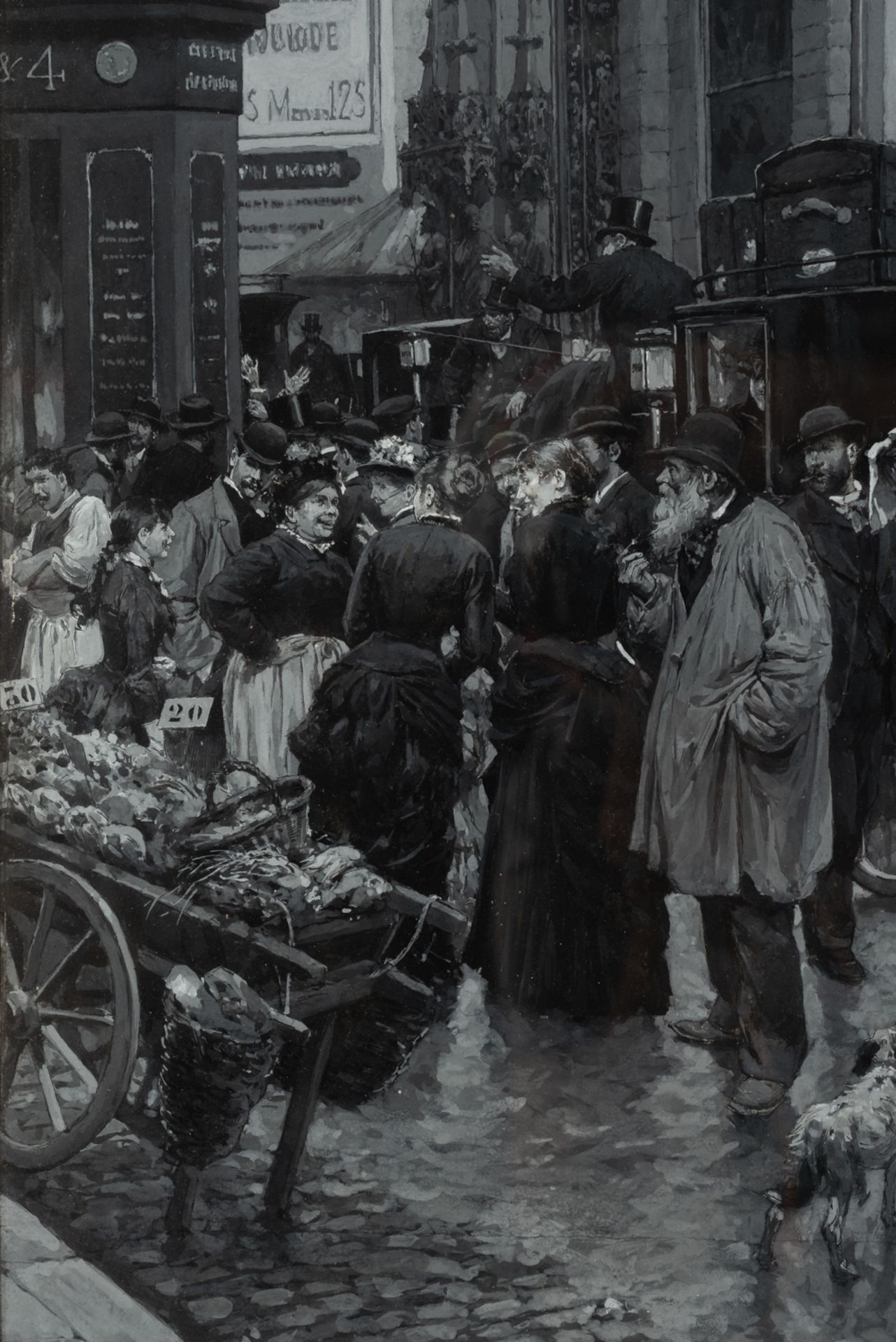 Attributed to Léon-Augustin Lhermite (France, Mont-Saint-Père, 1844-Paris, 1925) Urban view with fig - Bild 4 aus 5