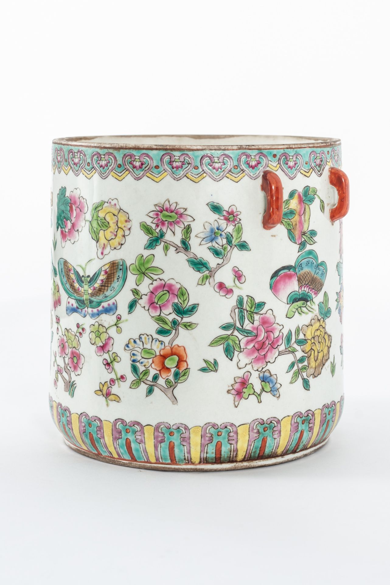 Rosa Family porcelain container with floral decoration. - Bild 3 aus 6