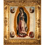 Colonial school, Mexico, 17th century. Guadalupe's Virgin.