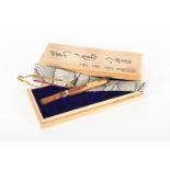Sailor fountain pen Susustake 1911 model in smoked bamboo wood or "susutake" with gold-plated detail