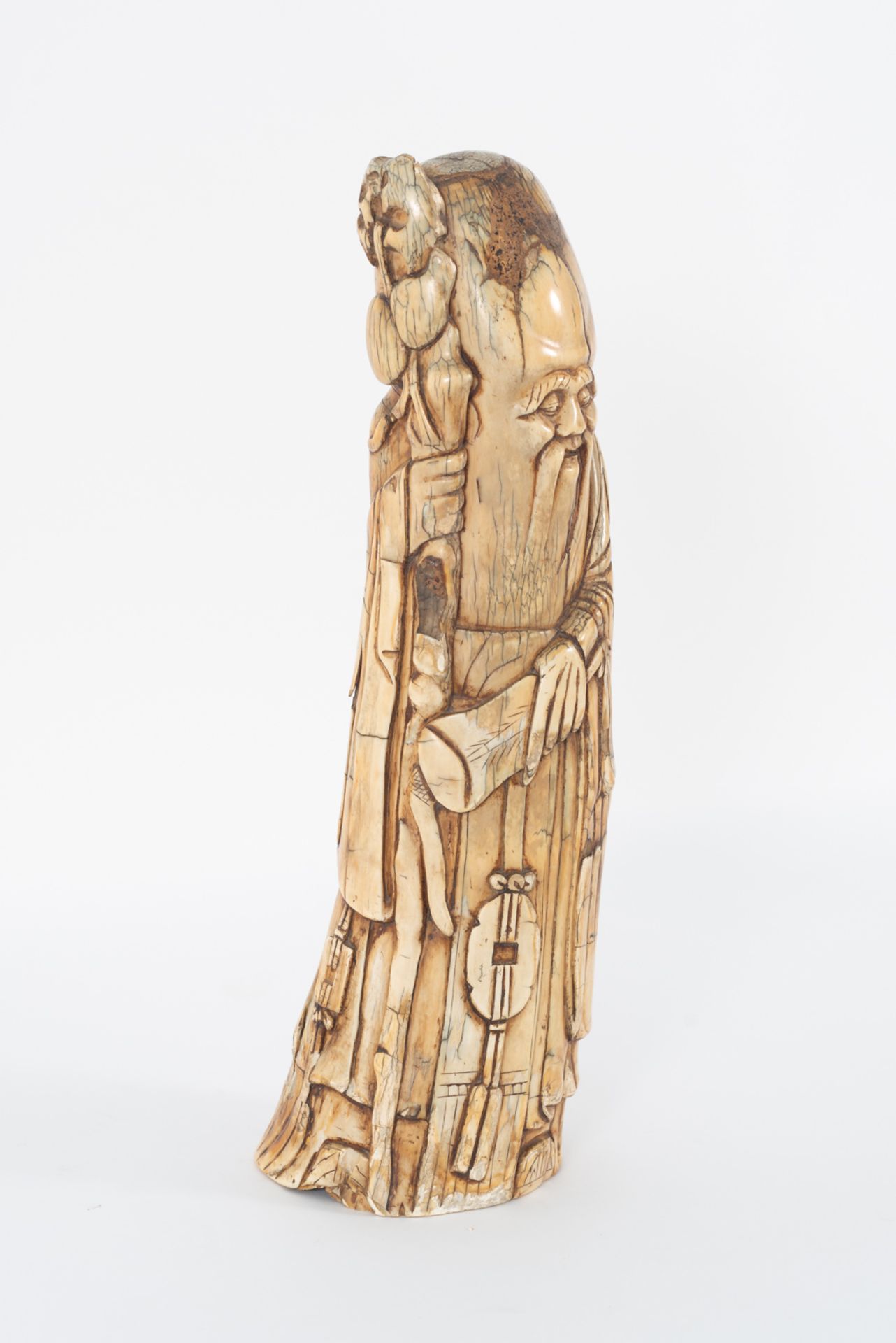 God of longevity. Carved ivory figure.  - Bild 3 aus 4