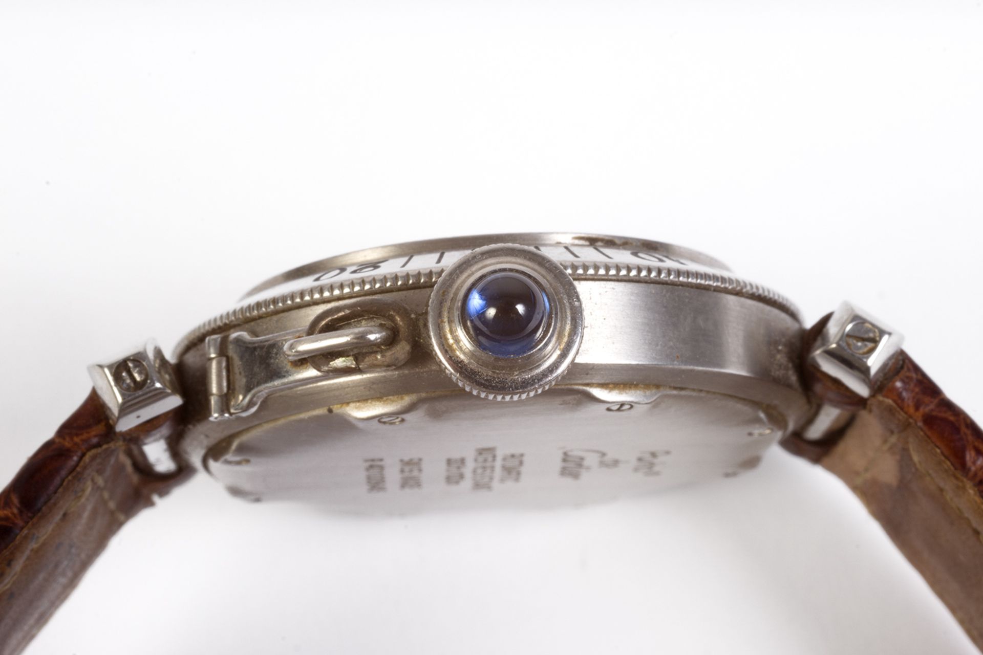Cartier wristwatch in steel and leather strap. Calendar.  - Bild 6 aus 6