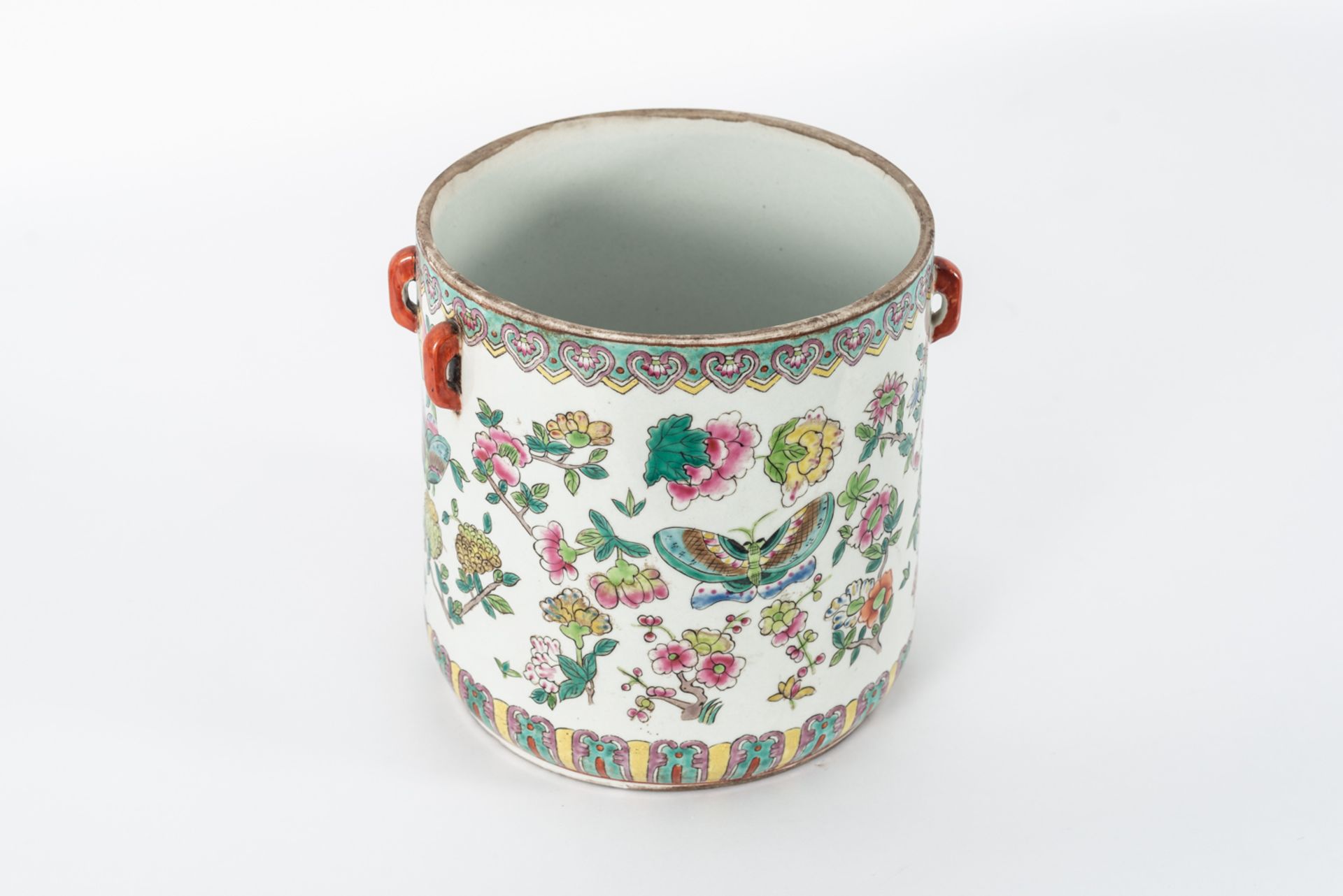 Rosa Family porcelain container with floral decoration. - Bild 5 aus 6