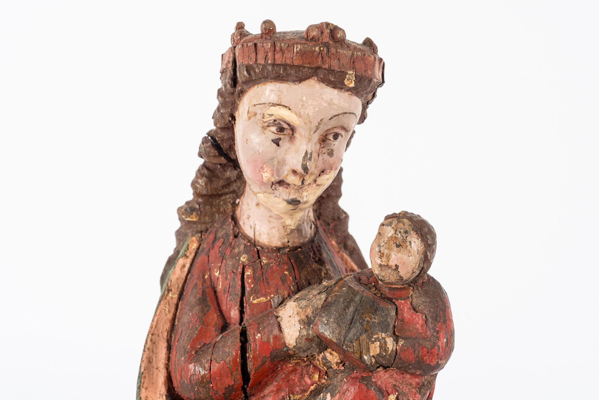 Spanish school of the fourteenth century. Virgin with Child.  - Bild 4 aus 5