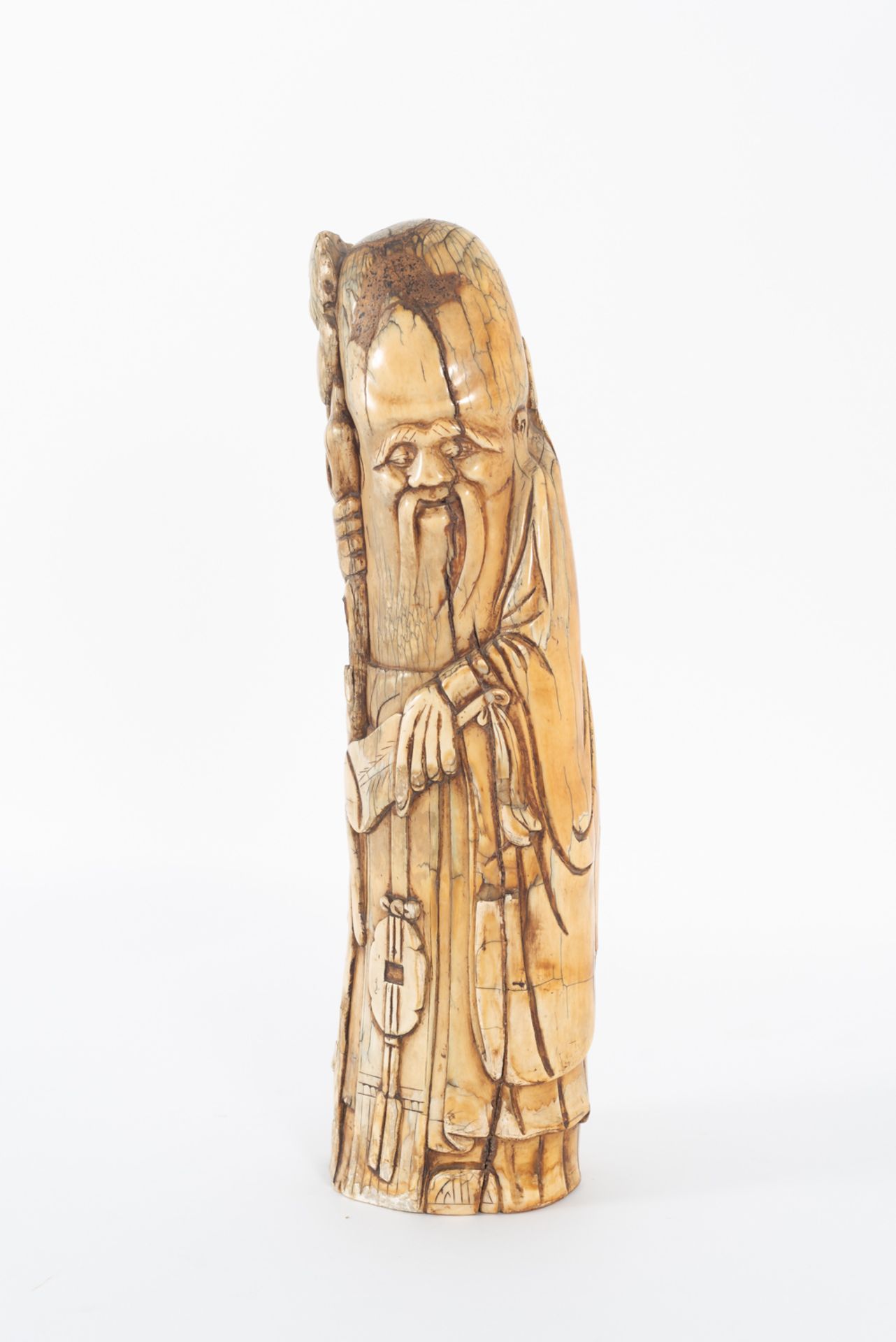 God of longevity. Carved ivory figure.  - Bild 2 aus 4