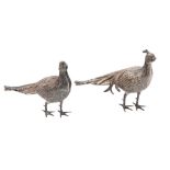 Pair of silver pheasants, 20th century.