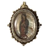 Spanish colonial silver reliquary pendant.