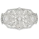 Art Deco platinum and diamonds brooch, c.1930