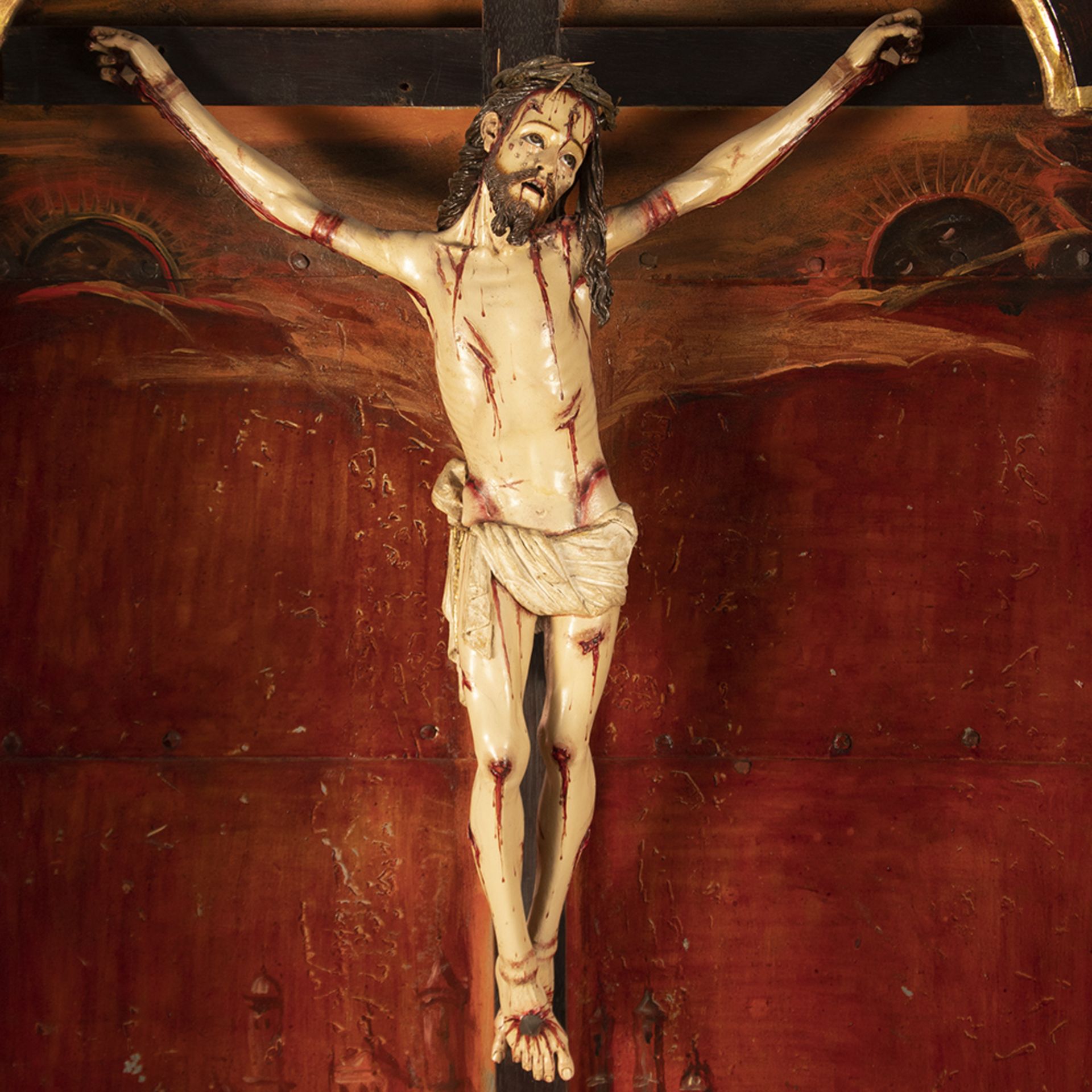 Attributed to Manuel Chili "Caspicara". The crucified Christ. - Image 4 of 4