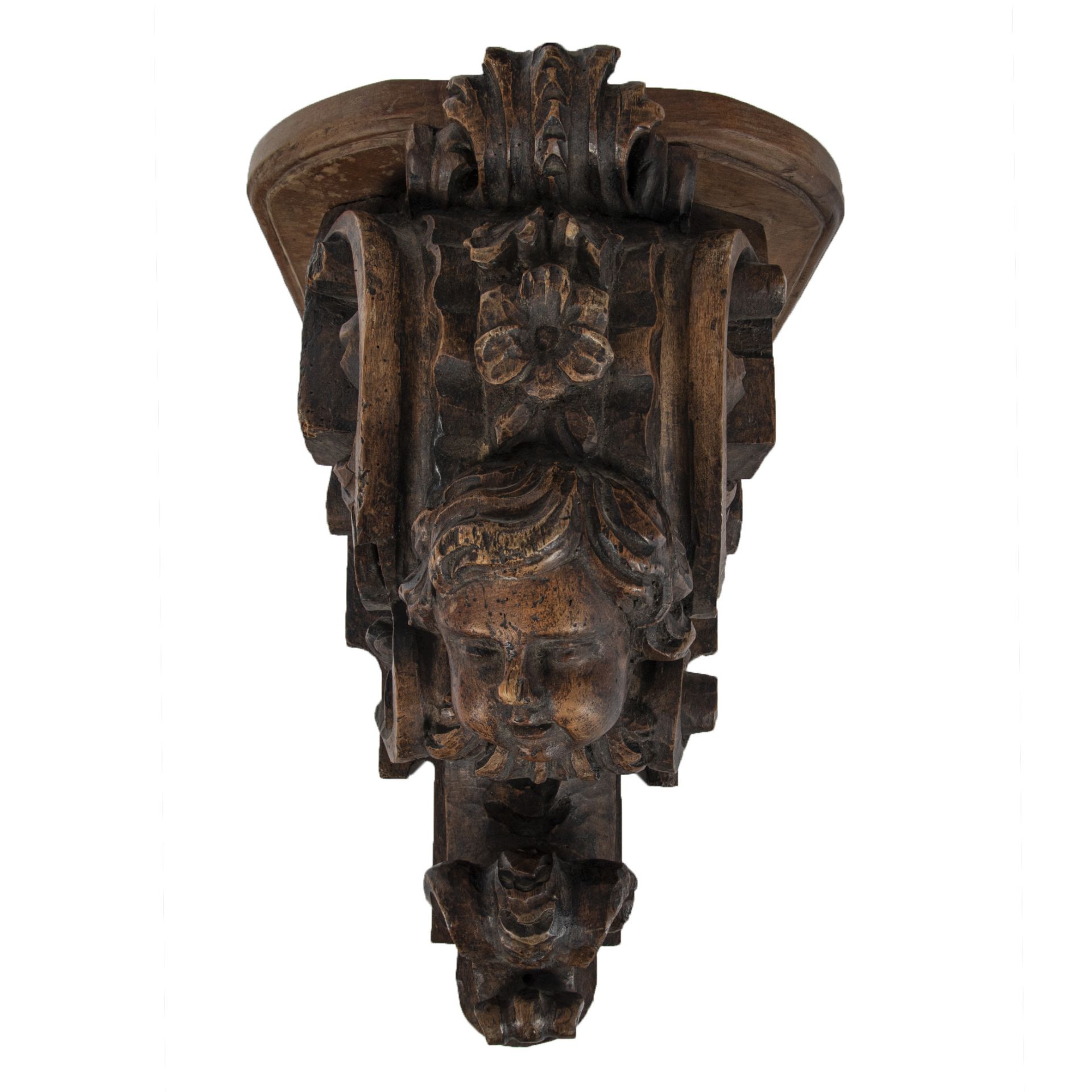 Wood bracket, 18th century.