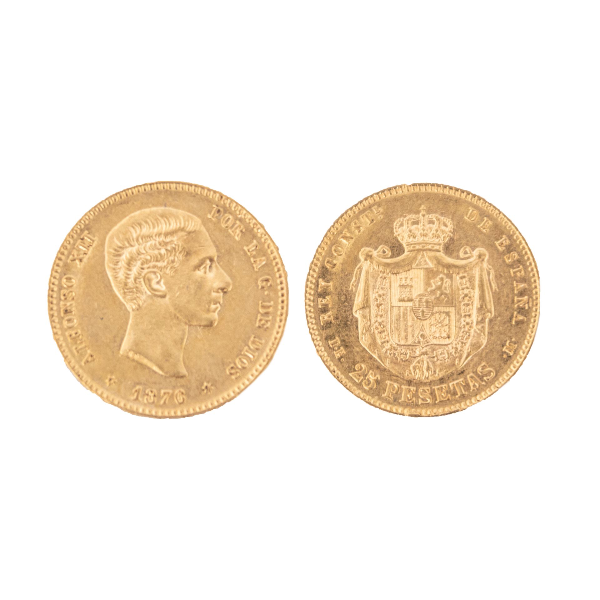 Spanish gold coin. Alfonso III 1876.