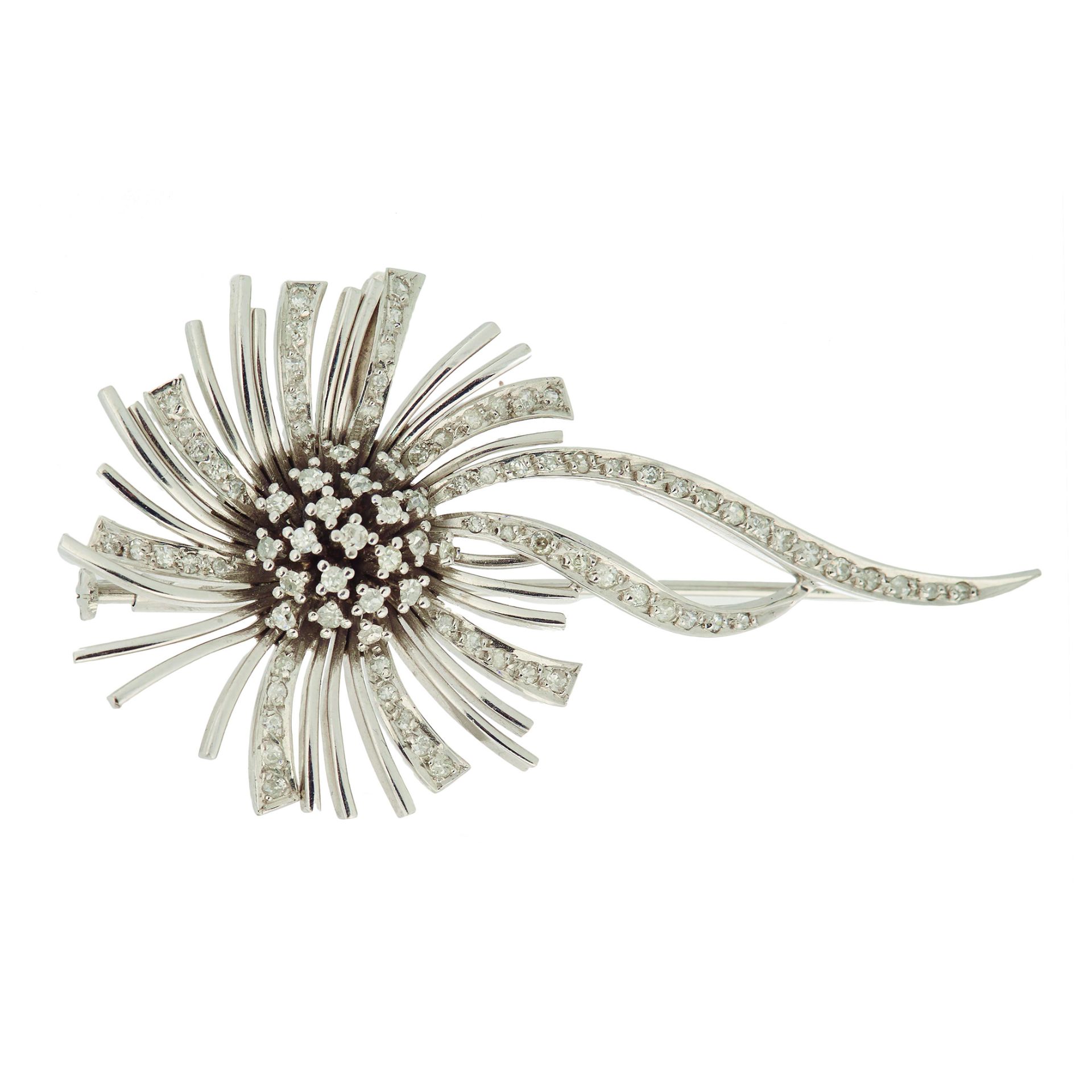 White gold and diamonds brooch.