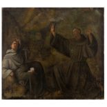 Spanish school, 18th century. Saint Francis receiving the stigmata.