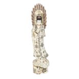 Bone carved Guanyin. China, 20th century.