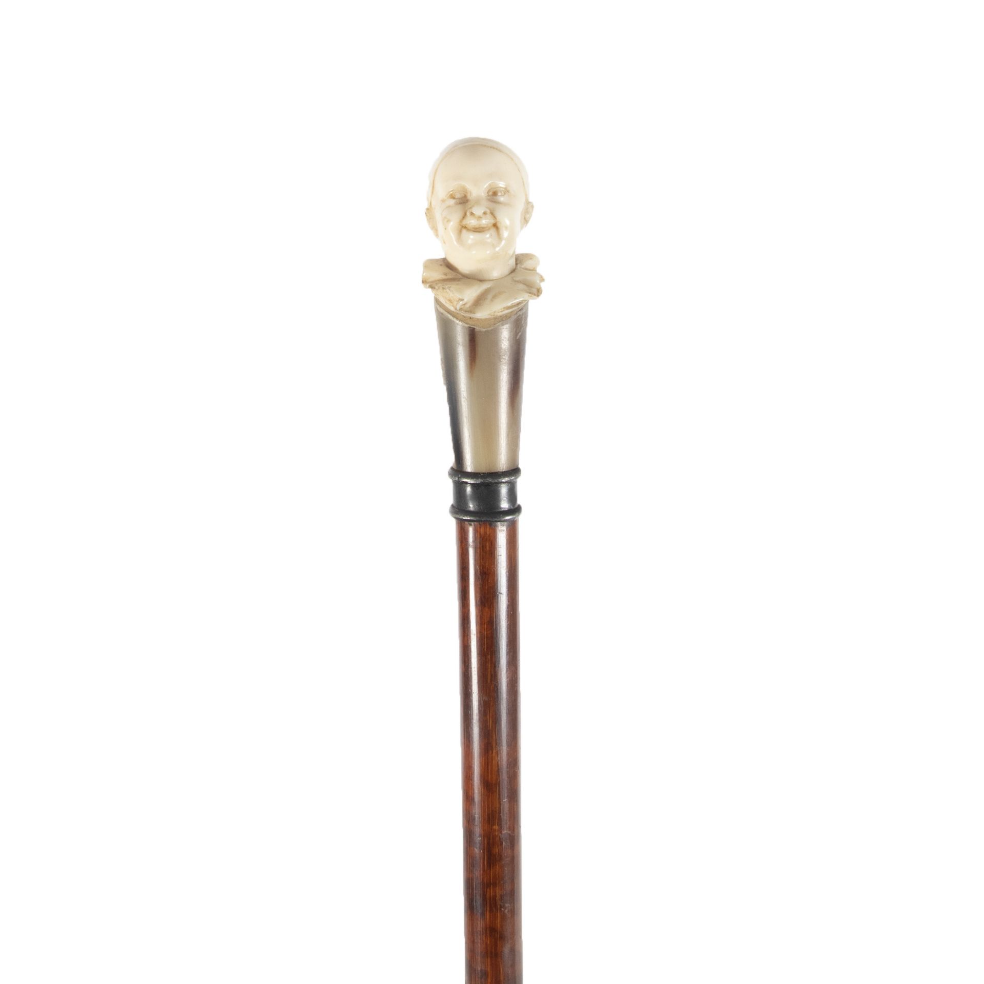 Walking cane with carved ivory handle, 19th century. - Image 2 of 3