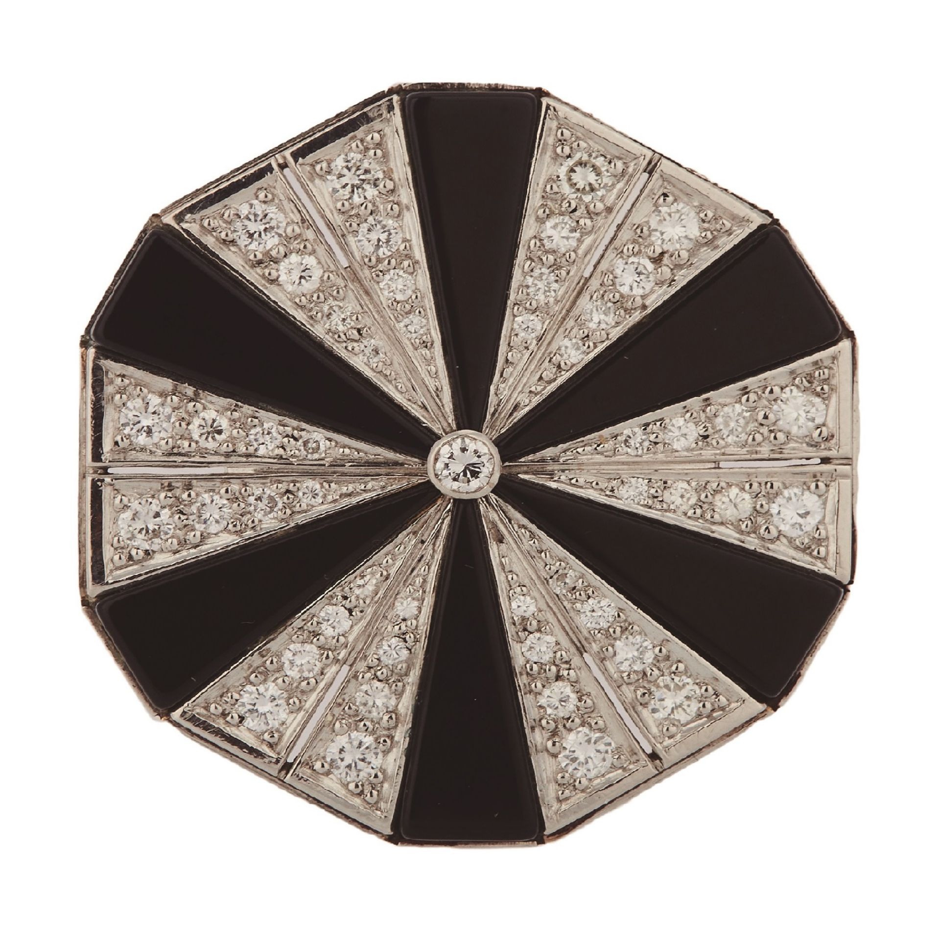 Art Deco style, white gold and diamonds pendant brooch.