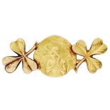Modernist gold brooch, early 20th century.